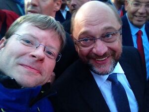 Martin Schulz und Tobias Geismann in Kassel