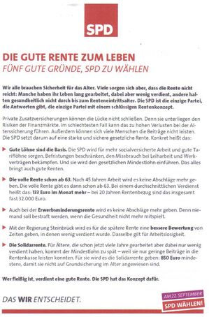 Am 22. September - SPD wählen