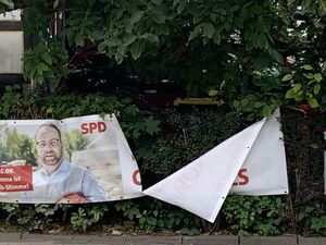 Das zerstörte Banner in Vollmarshausen