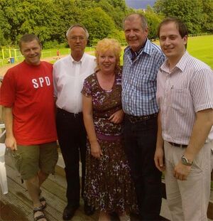 von links: Norbert Thiele, Hans Eichel, Ulrike Gottschalck, Bernd Hirdes und Marko Haselböck
